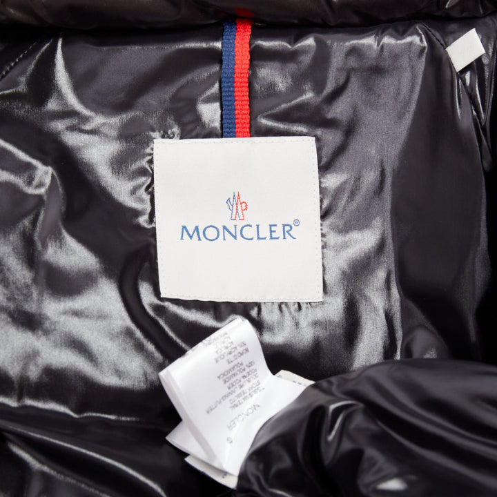 MONCLER Norme Afnor G32-003 black nylon layered high neck puffer jacket Sz.0 XS