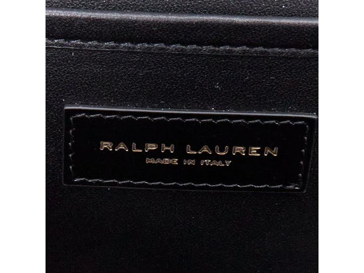 RALPH LAUREN Collection RL 888 black calfskin gold RL crossbody satchel bag