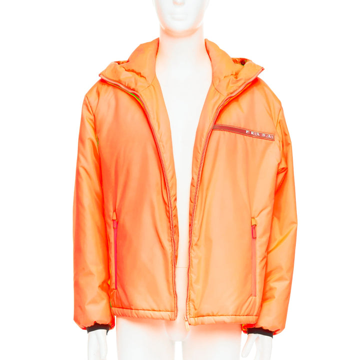 PRADA 2018 Linea Rossa Primaloft neon orange puffer M Kanye West