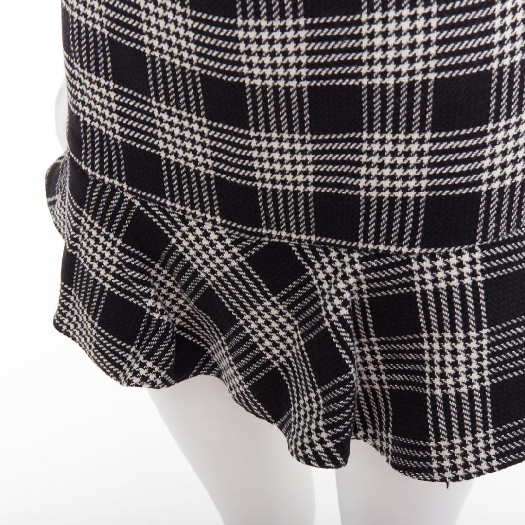 RED VALENTINO black grey houndstooth check print frill mini skort IT38 XS