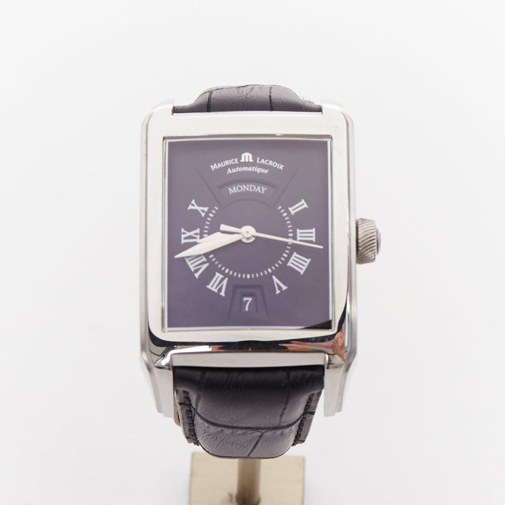 MAURICE LACROIX Pontos XL Rectangulaire Day Date steel black dial watch