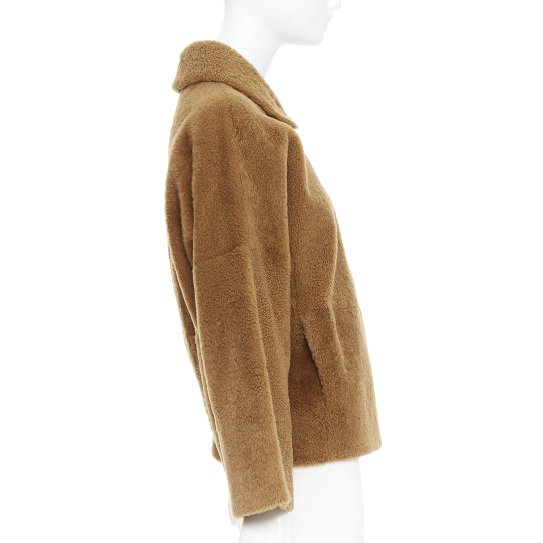 MAX MARA brown lambskin leather shearling Teddy short coat IT38 XS