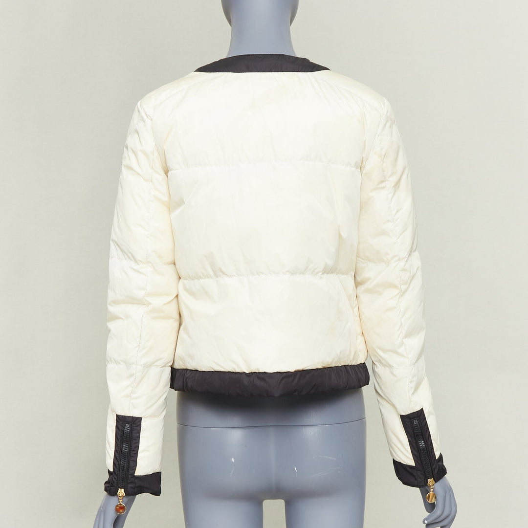 MONCLER G32-003 Piumino Nuovo Daphne cream black 4 pocket padded jacket US2 S