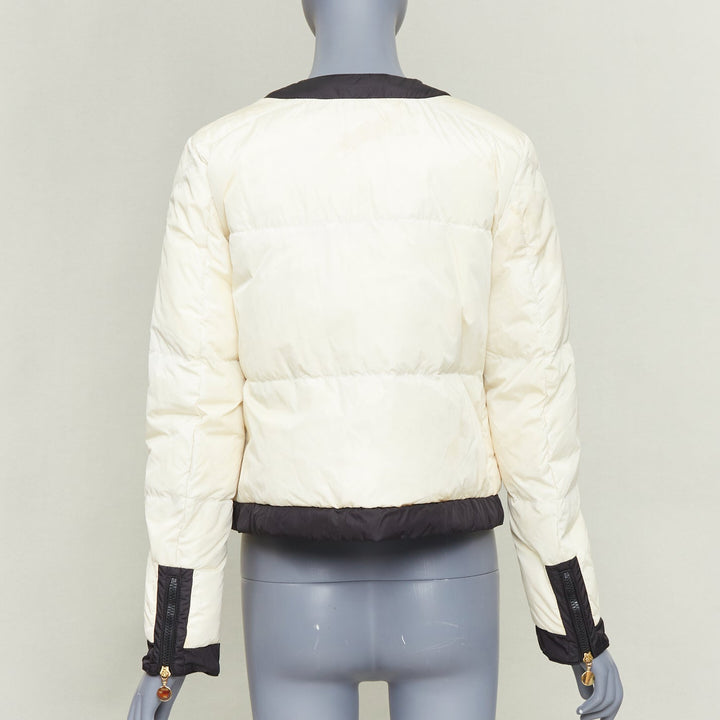 MONCLER G32-003 Piumino Nuovo Daphne cream black 4 pocket padded jacket US2 S