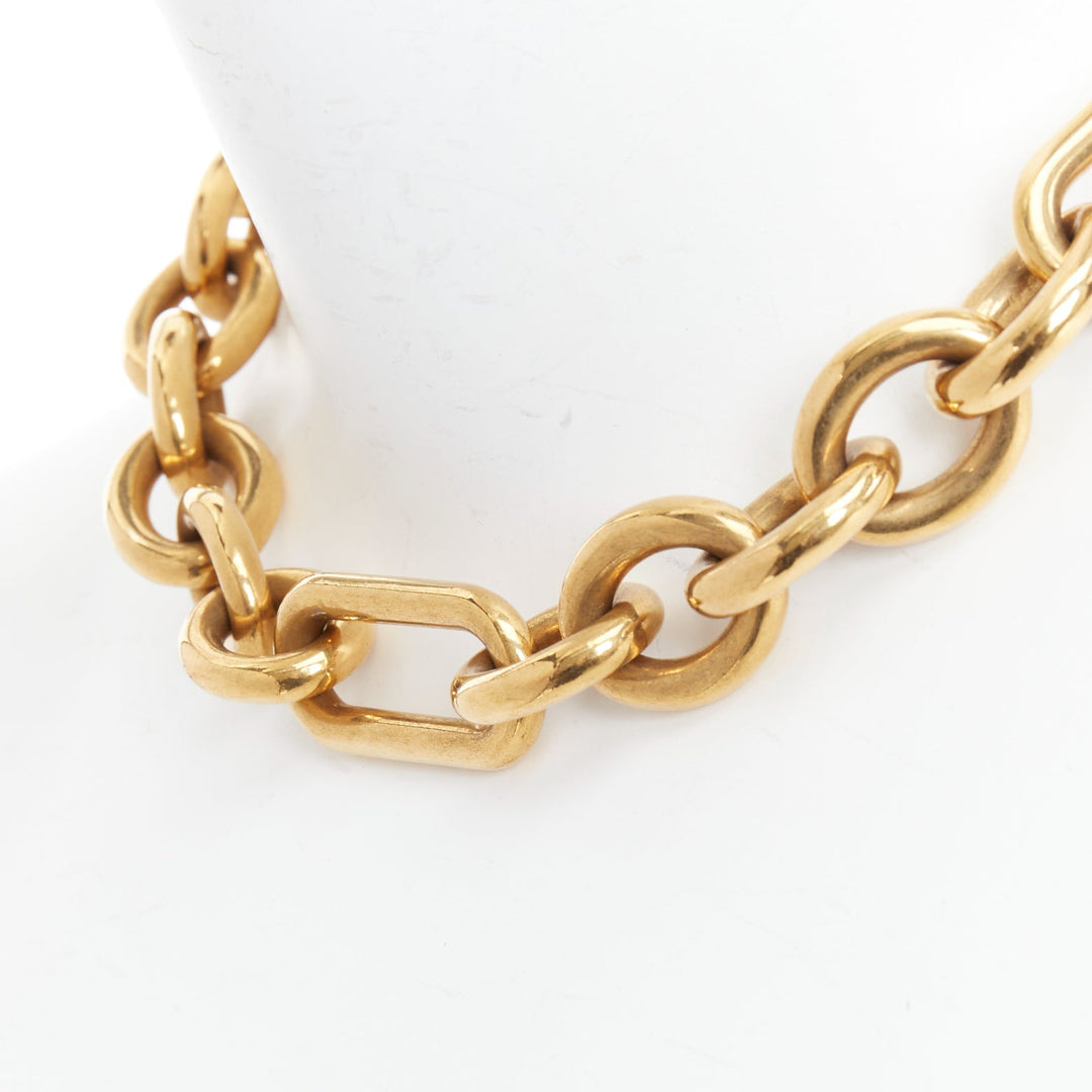 rare OLD CELINE Phoebe Philo Runway gold-tone mixed chunky loop chain necklace