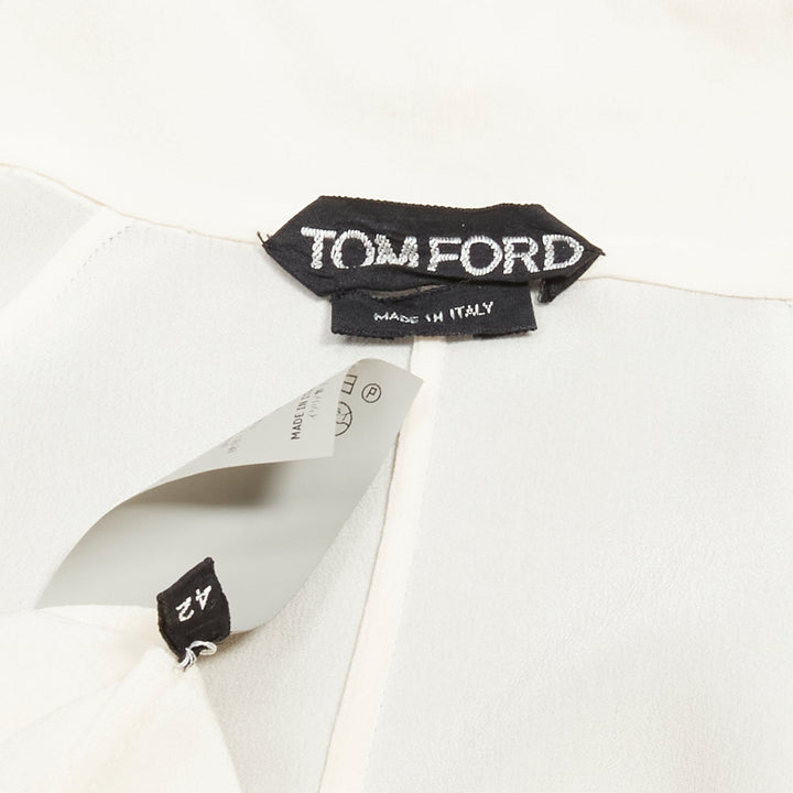TOM FORD 100% silk ivory trench detail light flowy jacket IT42 M