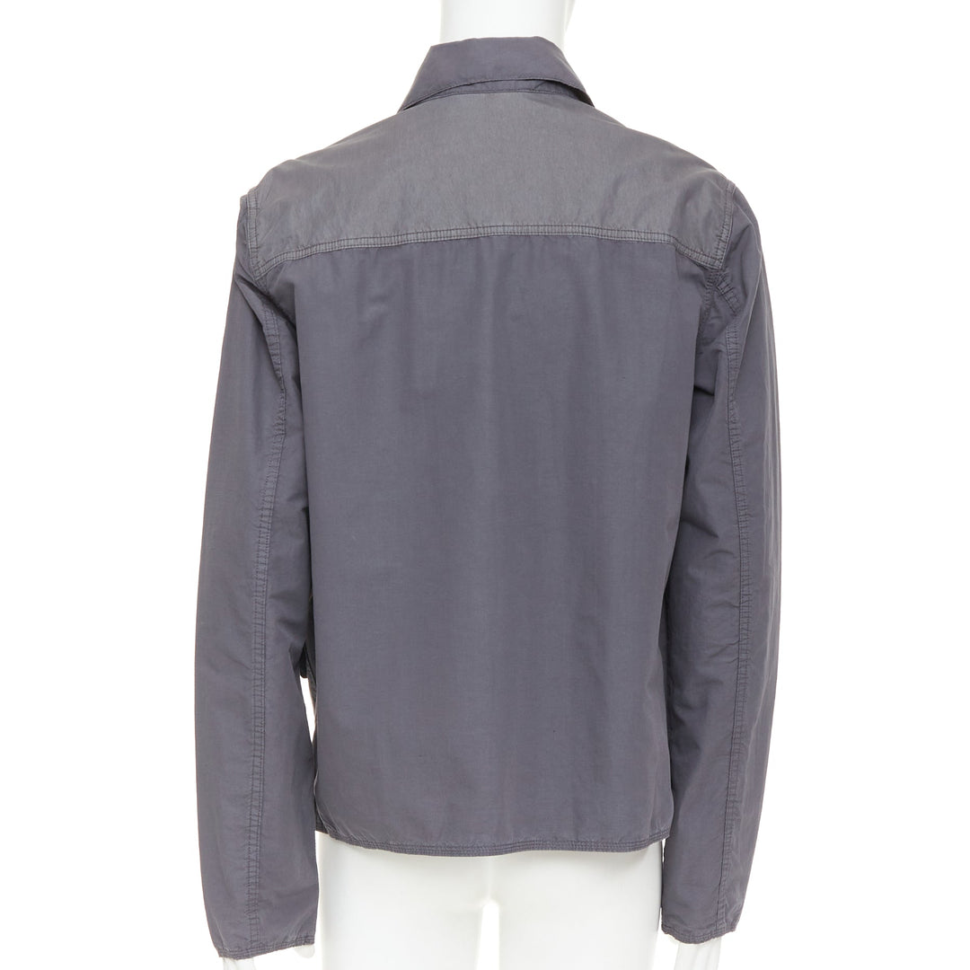 NAMACHEKO 2022 Lupon grey cotton linen silver D-ring utilitarian shirt jacket L