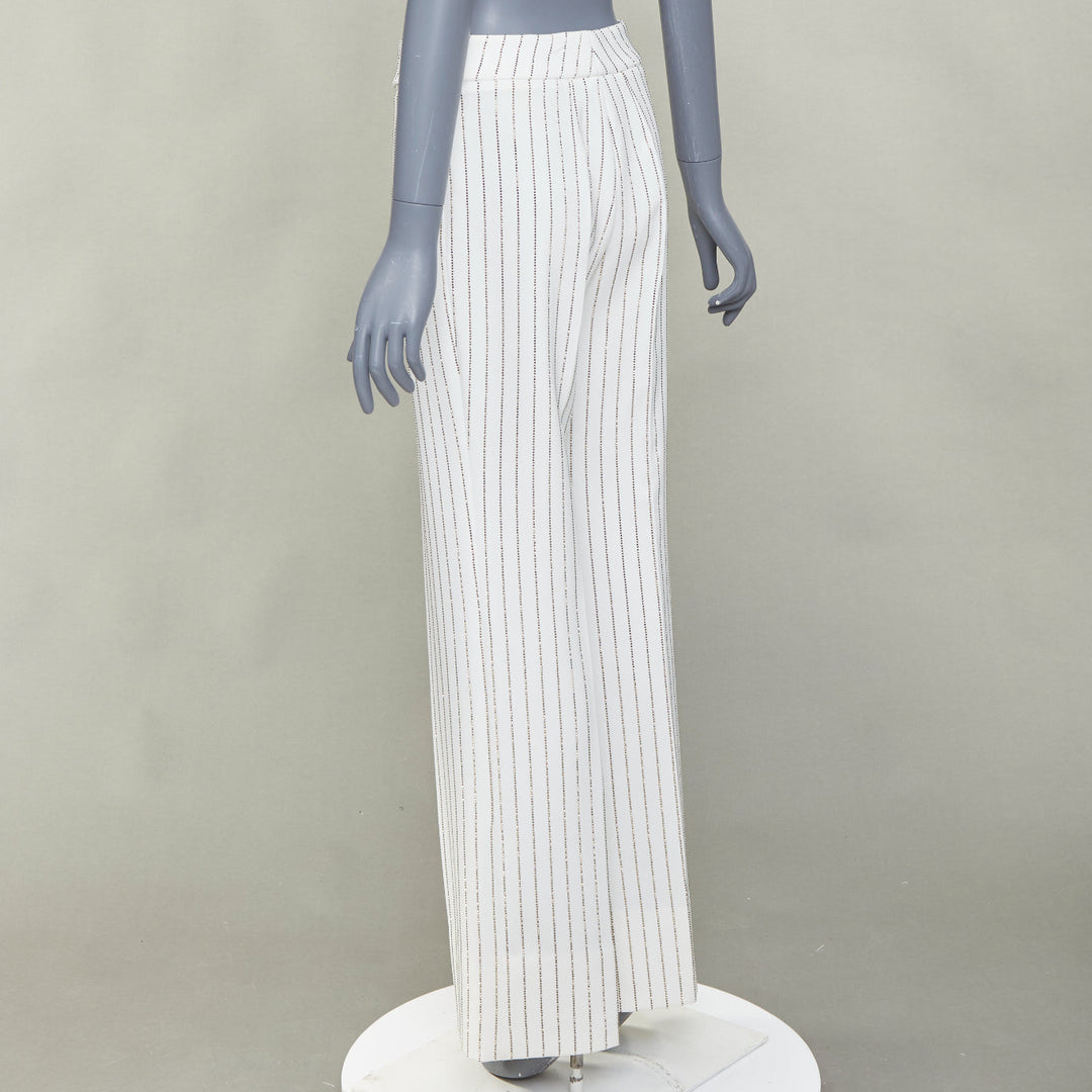 ALEXANDRE VAUTHIER COUTURE SS2020 Runway crystal pinstripe straight pants FR36 S