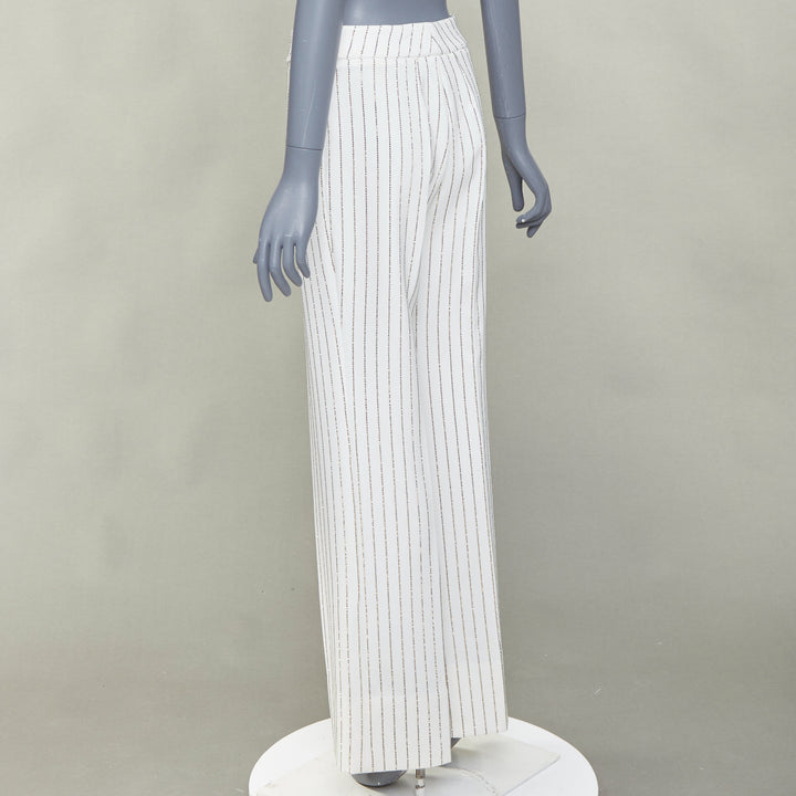ALEXANDRE VAUTHIER COUTURE SS2020 Runway crystal pinstripe straight pants FR36 S