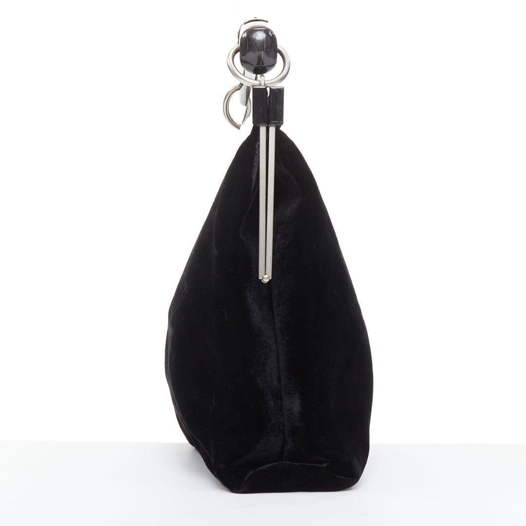 rare YVES SAINT LAURENT Tom Ford Mombasa lucite horn handle velvet evening bag