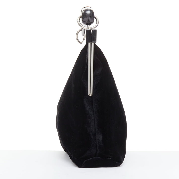 rare YVES SAINT LAURENT Tom Ford Mombasa lucite horn handle velvet evening bag