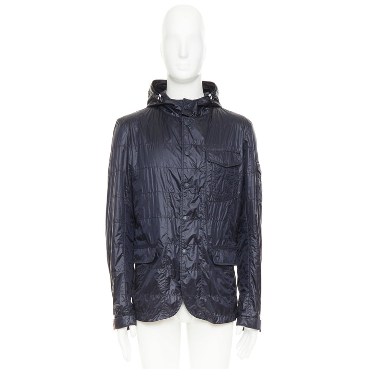 MONCLER Sauldre Giubbotto navy nylon lightweight quilted field jacket Sz.4 XL