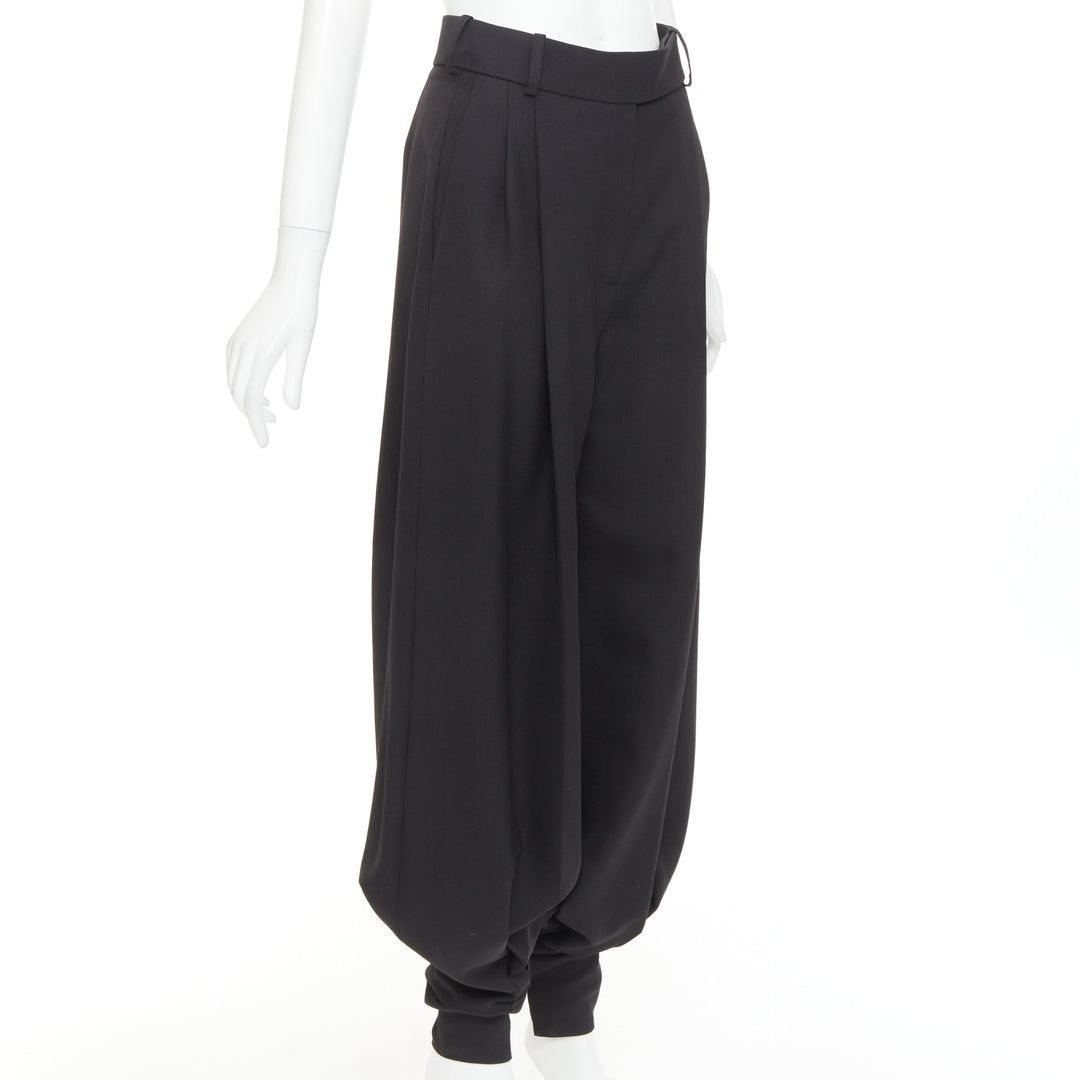 rare ALEXANDRE VAUTHIER COUTURE AW2020 Runway black wool bloomer barrel pants