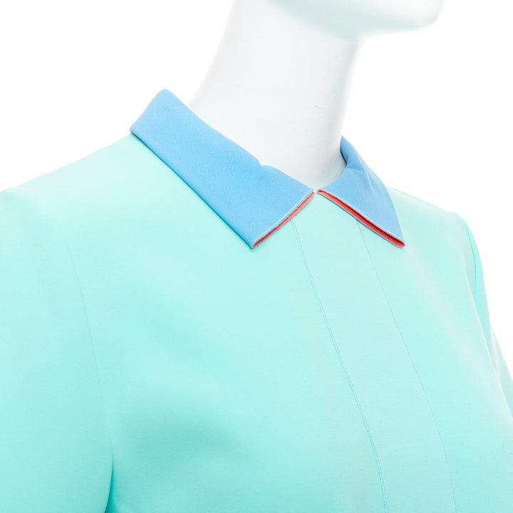 ROKSANDA light blue colorblock darted short sleeve shirt UK10 M