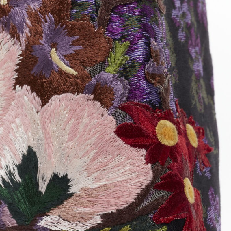 GUCCI 2017 purple floral jacquard embroidery patch culotte shorts IT40 S
