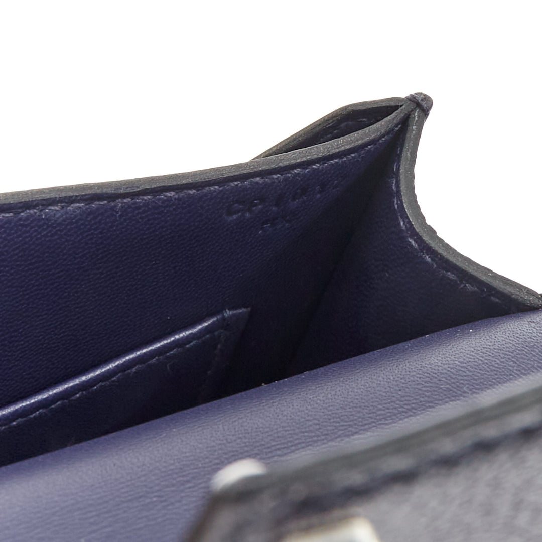 HERMES Runway Verrou Chaine Mini deep blue chevre leather shoulder handbag bag