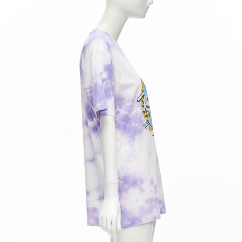 Female mannequin wearing Balmain by Olivier Rousteing Purple Cotton Women T-Shirt in Size  XXS | Available at JHROP