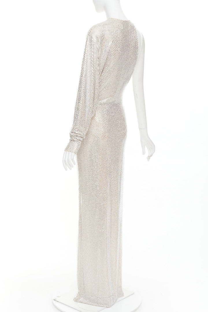 ALEXANDRE VAUTHIER Bridal ivory diamond strass crystal asymmetric batwing gown