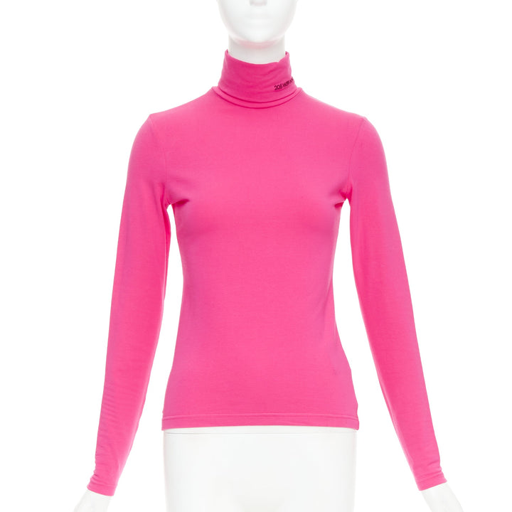 CALVIN KLEIN 205W39NYC Superfine pink embroidered logo long sleeve turtleneck L