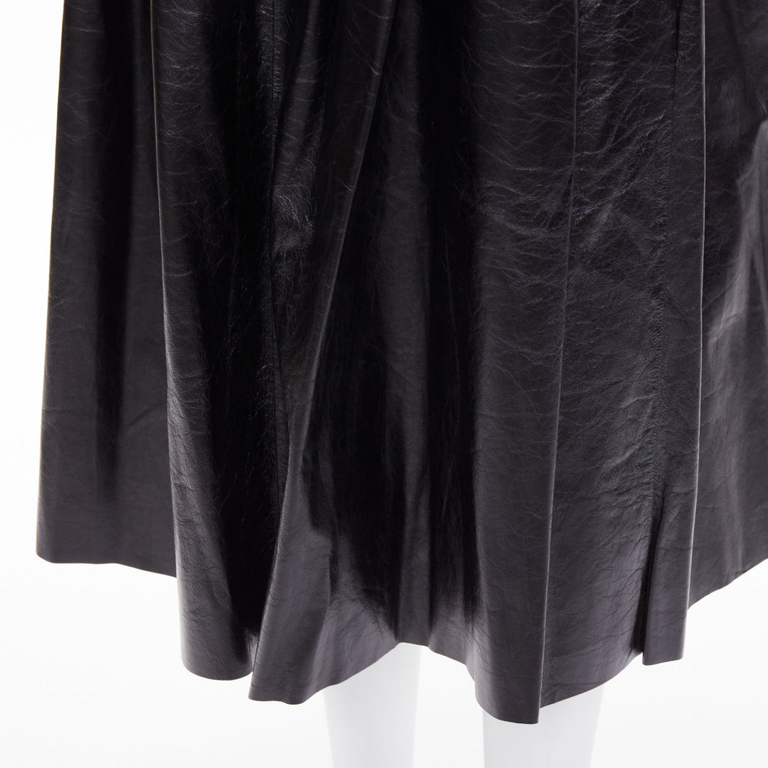 CELINE Phoebe Philo black light sheepskin leather topstitched skirt FR34 XS