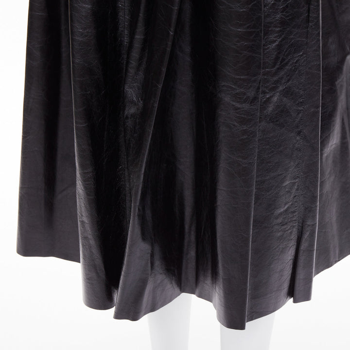 CELINE Phoebe Philo black light sheepskin leather topstitched skirt FR34 XS