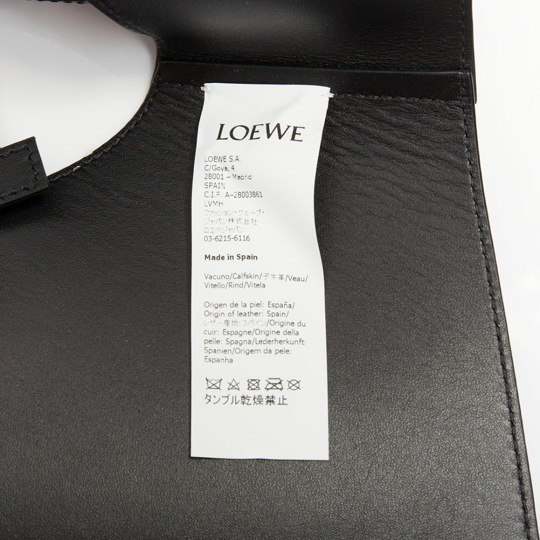 LOEWE 2020 Runway black calfskin leather side tie tabard plastron vest