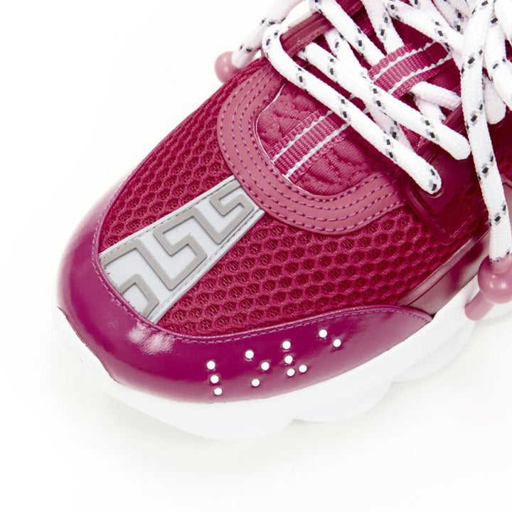 VERSACE Chain Reaction fuschia pink white chunky sneaker EU38 US8