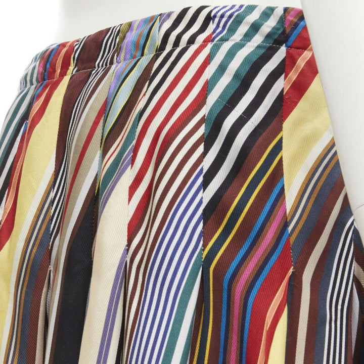 MONSE rainbow striped silk belted front asymmetric skirt US6 M