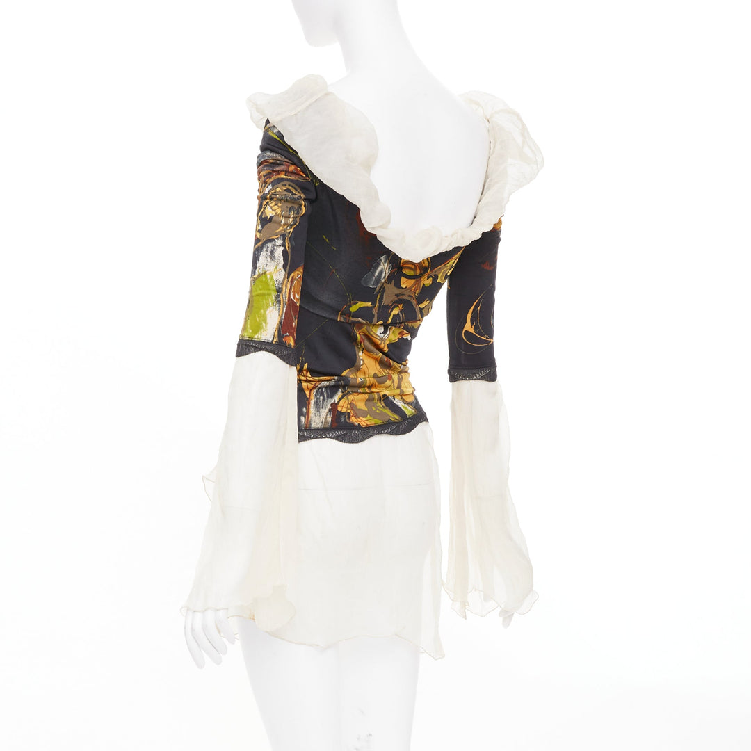 JEAN PAUL GAULTIER Vintage Maille archive sheer sheer mesh knit punk top M
