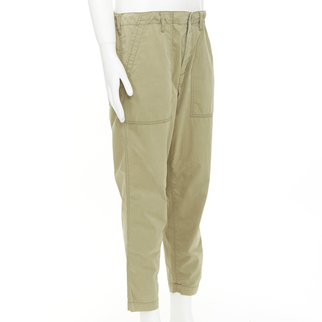 COMME DES GARCONS GANRYU 2016 khaki green cotton tapered baker pants M