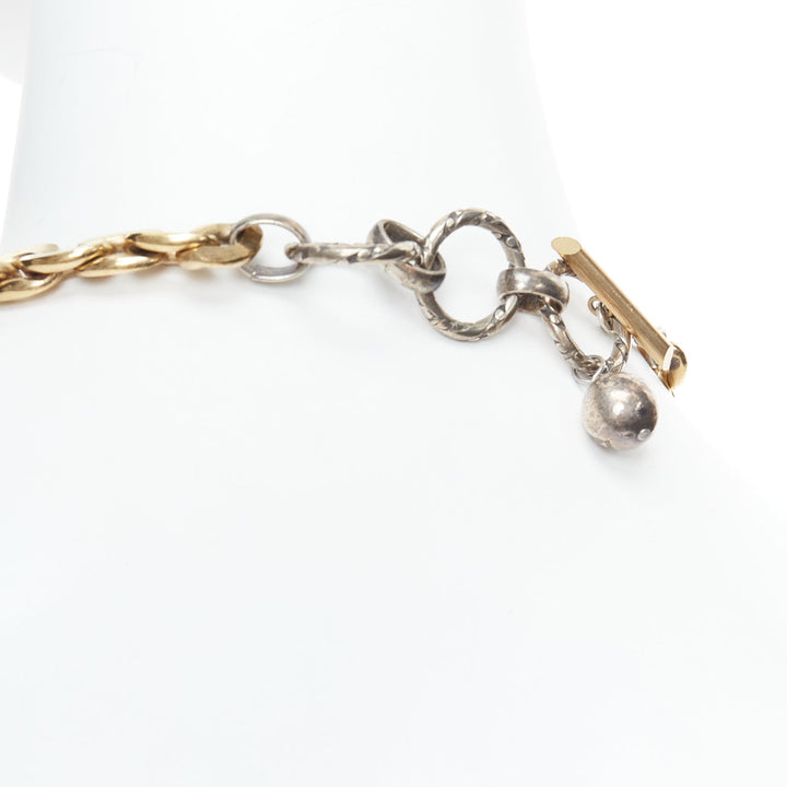 LANVIN Vintage gold multi chain hoop cuban loop necklace belt