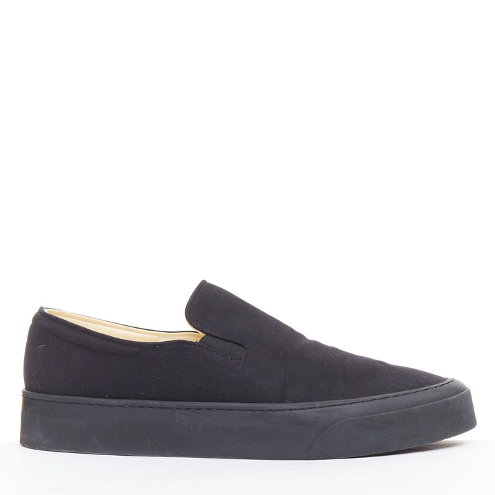 THE ROW Marie H black cotton twill rubber midsole elastic skate sneakers EU37.5