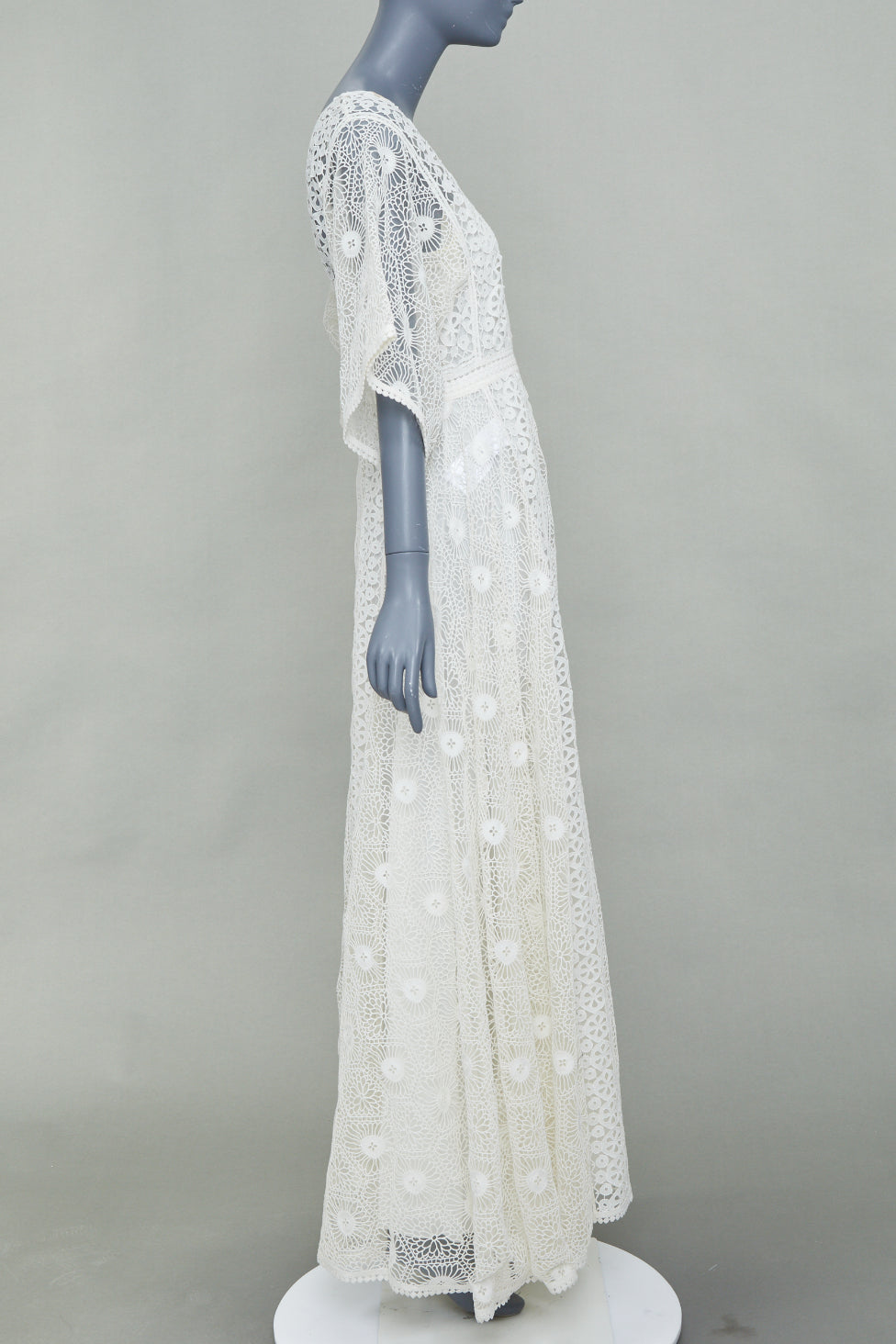 CHRISTIAN DIOR 2023 patchwork cutout floral embroidery lace maxi dress FR38 M