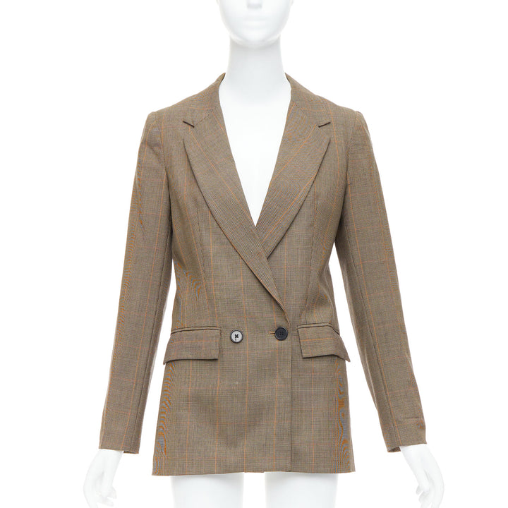 REFORMATION brown eco friendly surplus fabric checkered blazer XS