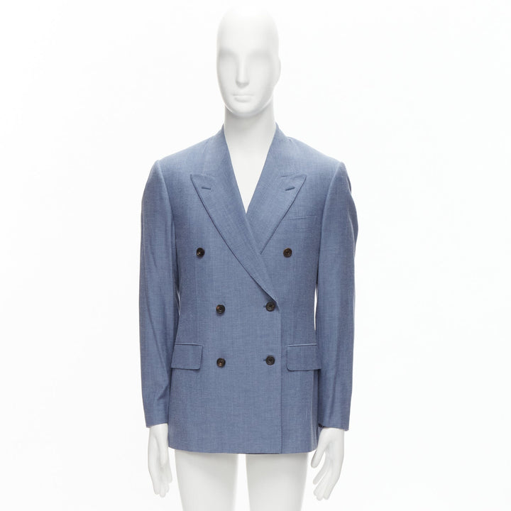 Male mannequin wearing Kingsman Blue Wool Men Blazers in Size EU50 | Available at JHROP