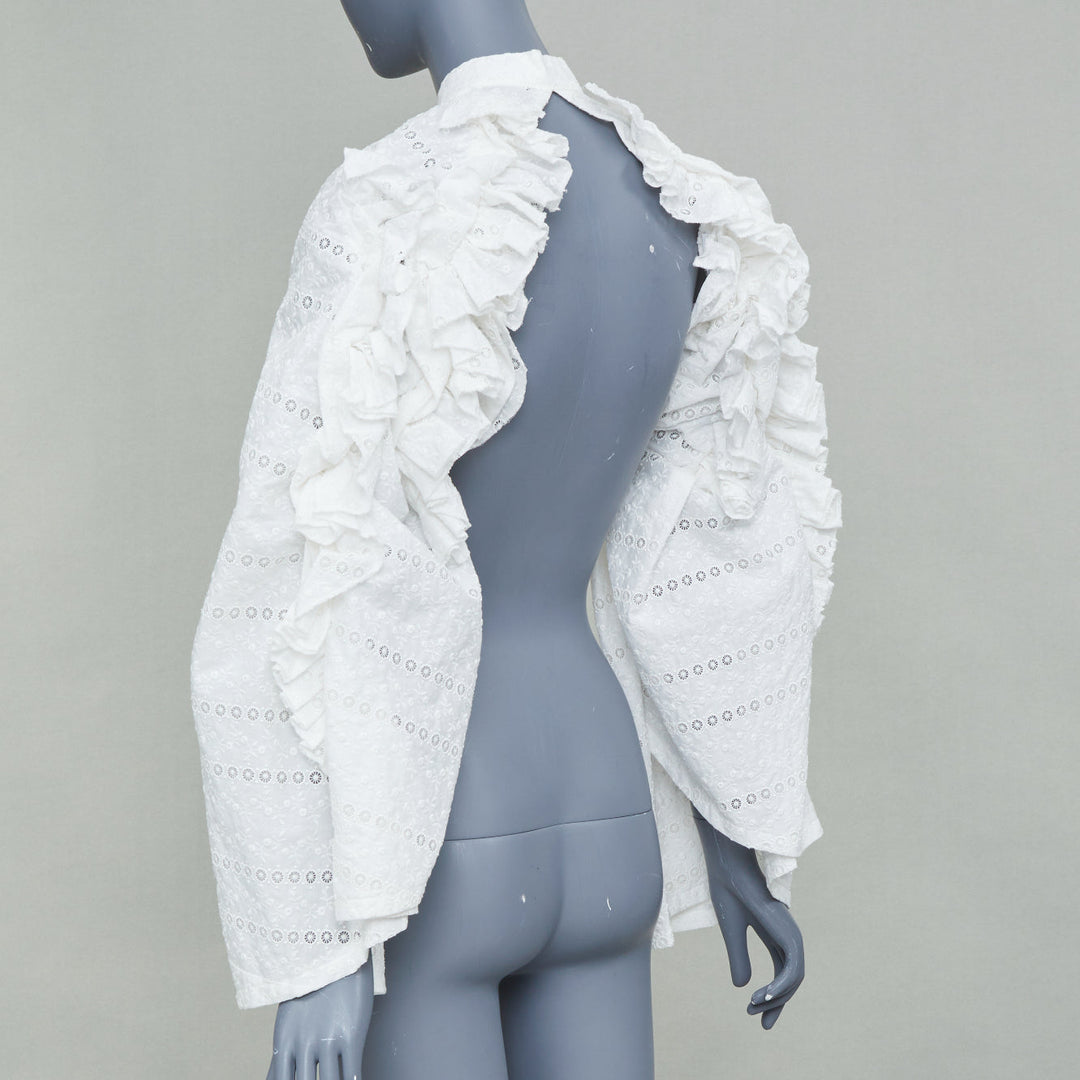 TAO COMME DES GARCONS 2021 white broderie anglaise sleeve cape pelerine bolero