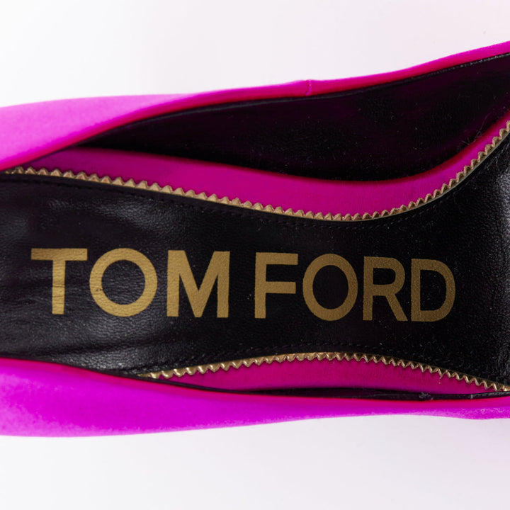 TOM FORD hot pink satin pointy front stiletto heeled pumps EU36.5
