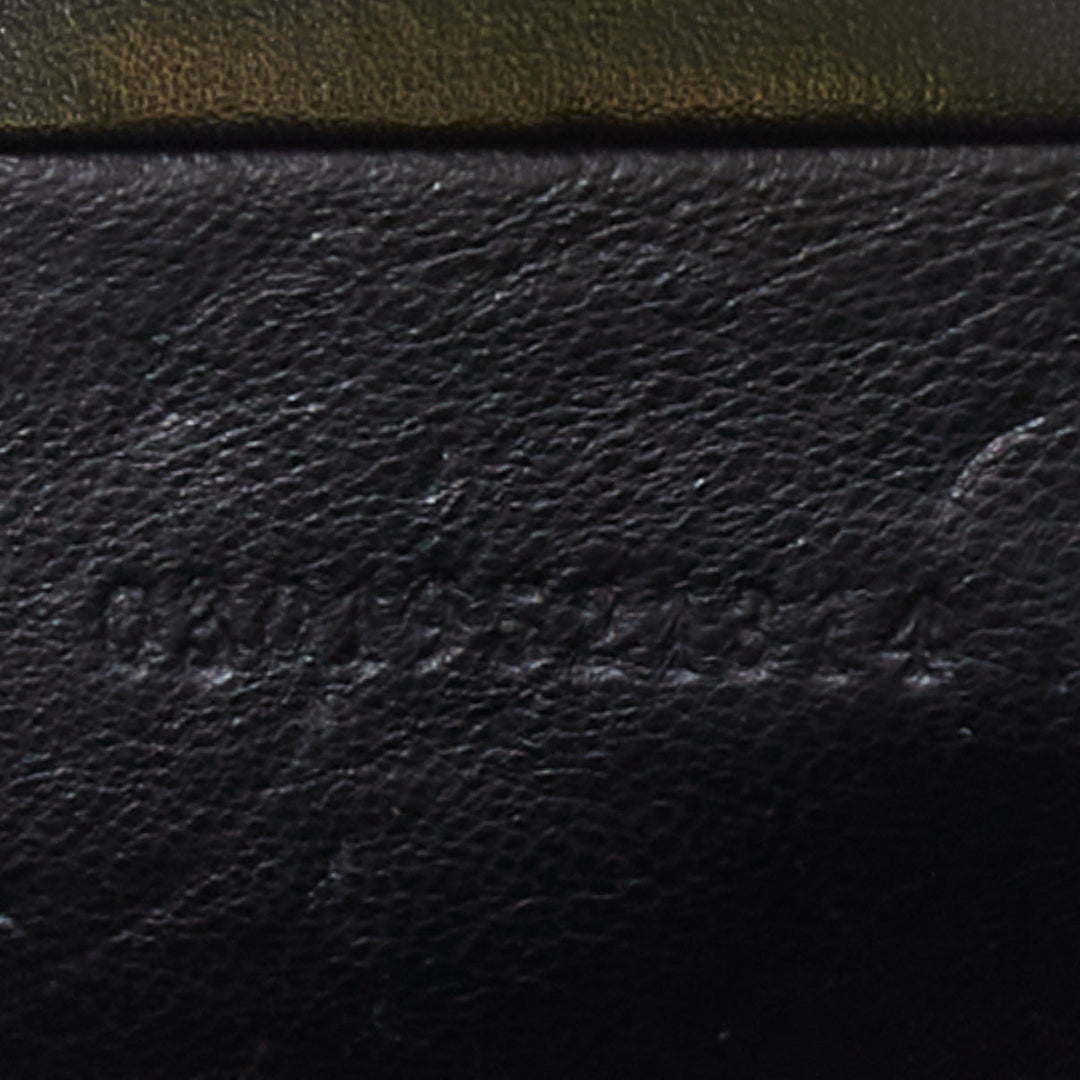 GUCCI Vintage Old Haroco black pony hair gold logo frame crossbody mini bag