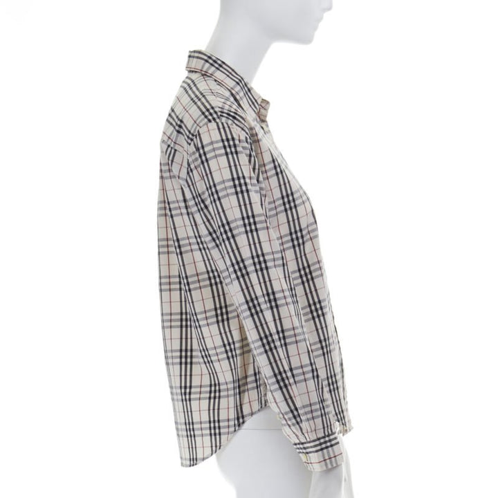 vintage BURBERRY House Check cotton long sleeve slim fit shirt top M