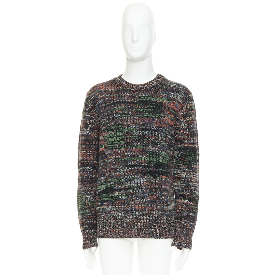 BOTTEGA VENETA speckle grunge beat 100% wool melange pullover sweater IT52 XL