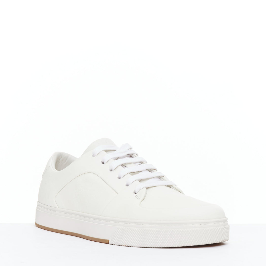 BOTTEGA VENETA white leather minimal lace up sneakers EU39