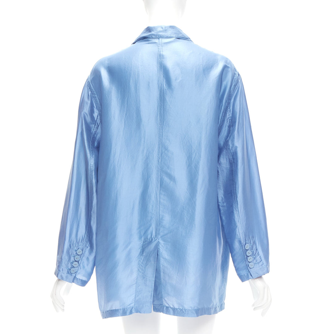 STELLA MCCARTNEY 2007 100% silk blue drop shoulder flowy jacket IT36 XXS