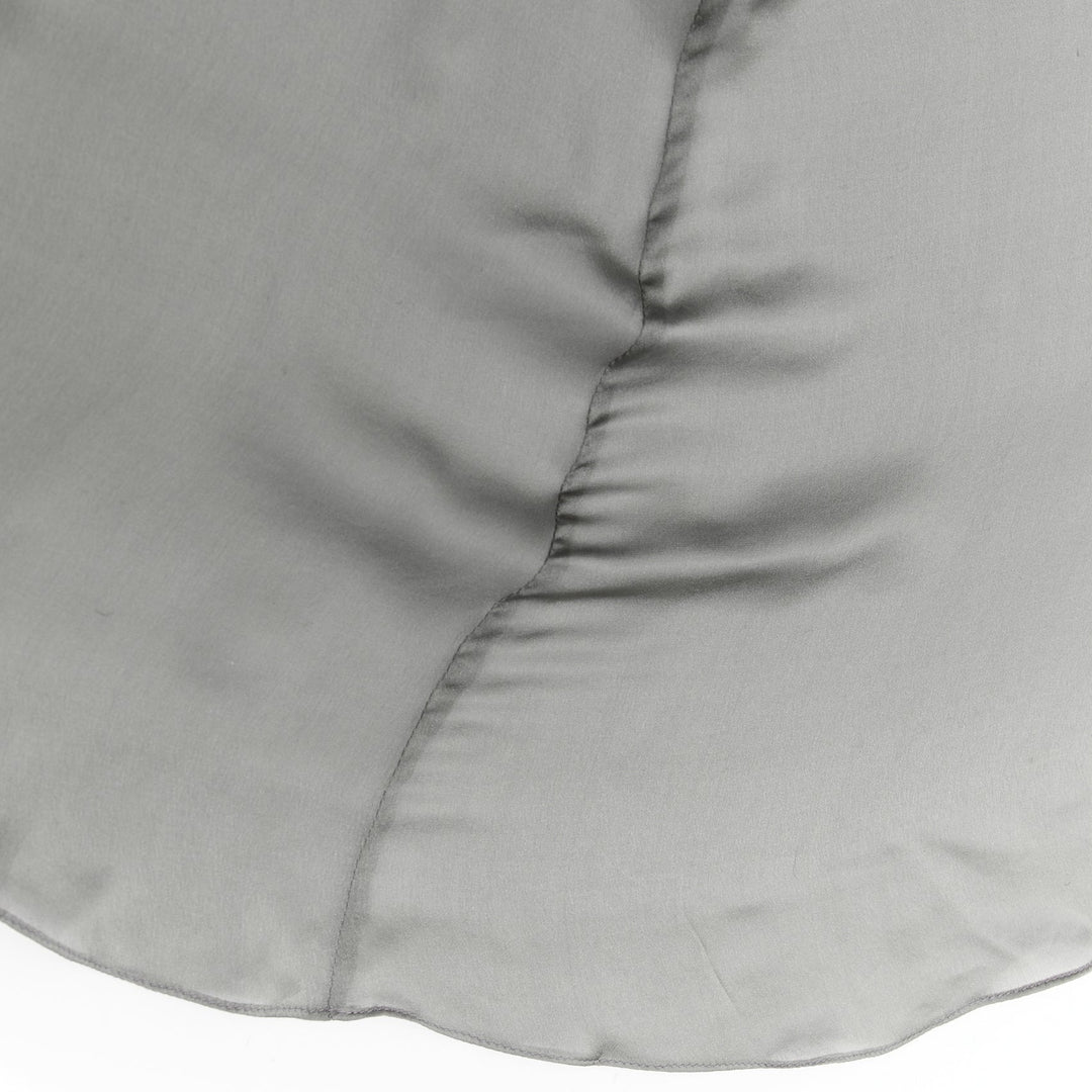 ALEXANDRE VAUTHIER COUTURE steel grey ruched draped strapless high slit gown