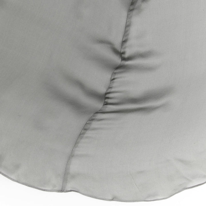 ALEXANDRE VAUTHIER COUTURE steel grey ruched draped strapless high slit gown