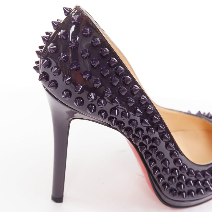 CHRISTIAN LOUBOUTIN Neofilo Spikes 120 Patent iris purple spikes platform EU38