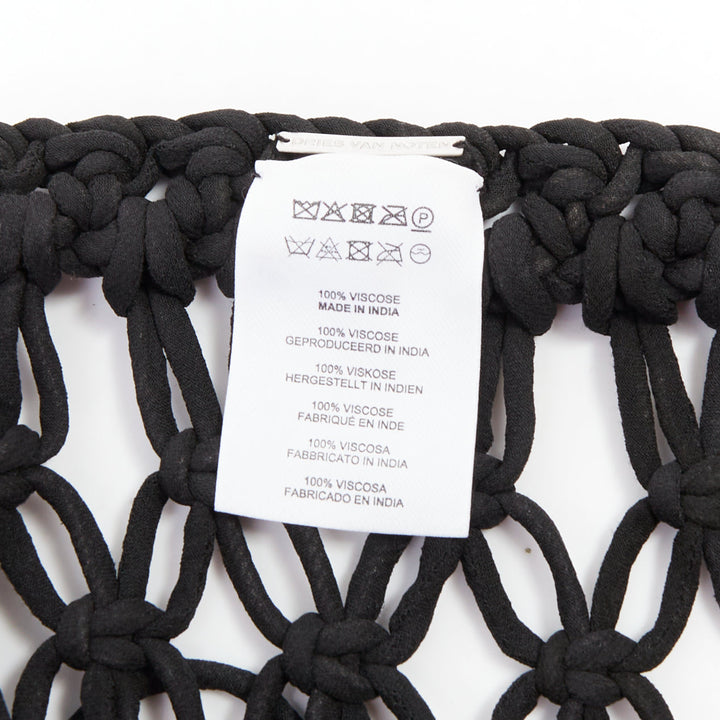 rare DRIES VAN NOTEN 2023 Runway handmade Macrame woven fringe tie skirt