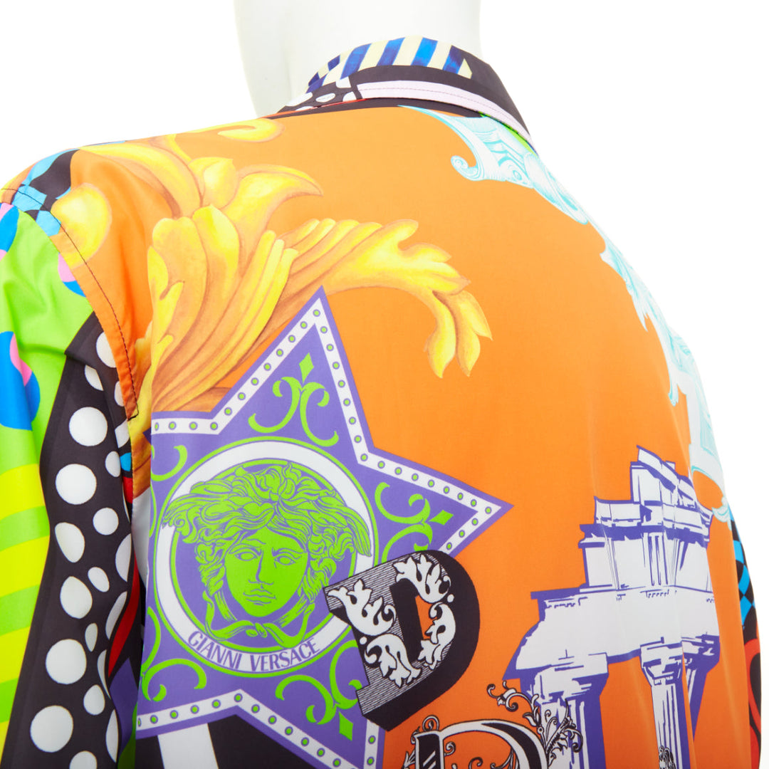 VERSACE 2020 Runway Pop Temple print nylon windbreaker shirt jacket EU52 XL