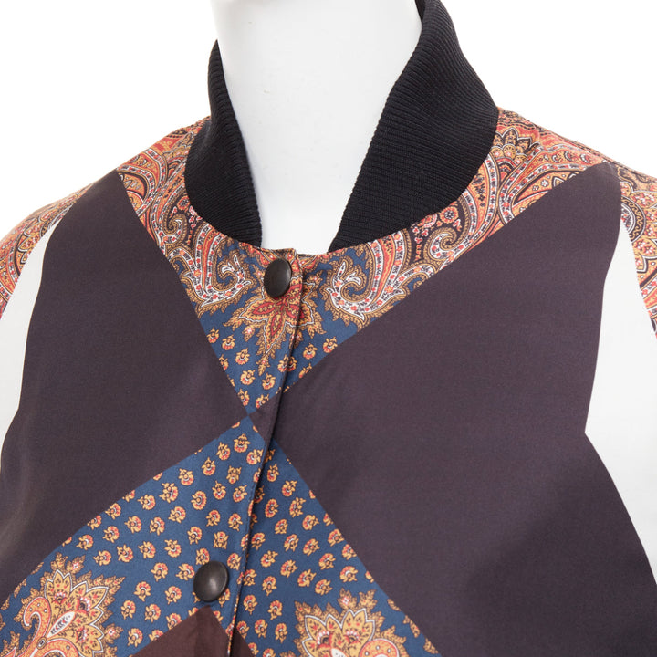 GIVENCHY 2013 silk Teddy black paisley scarf geometric bomber jacket FR38 M