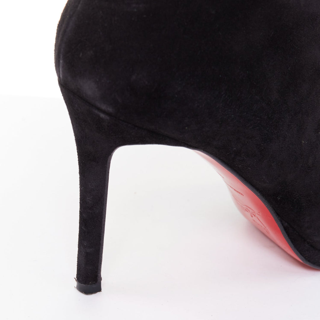 CHRISTIAN LOUBOUTIN Botalili 100 veau velour black suede platform boots EU37.5