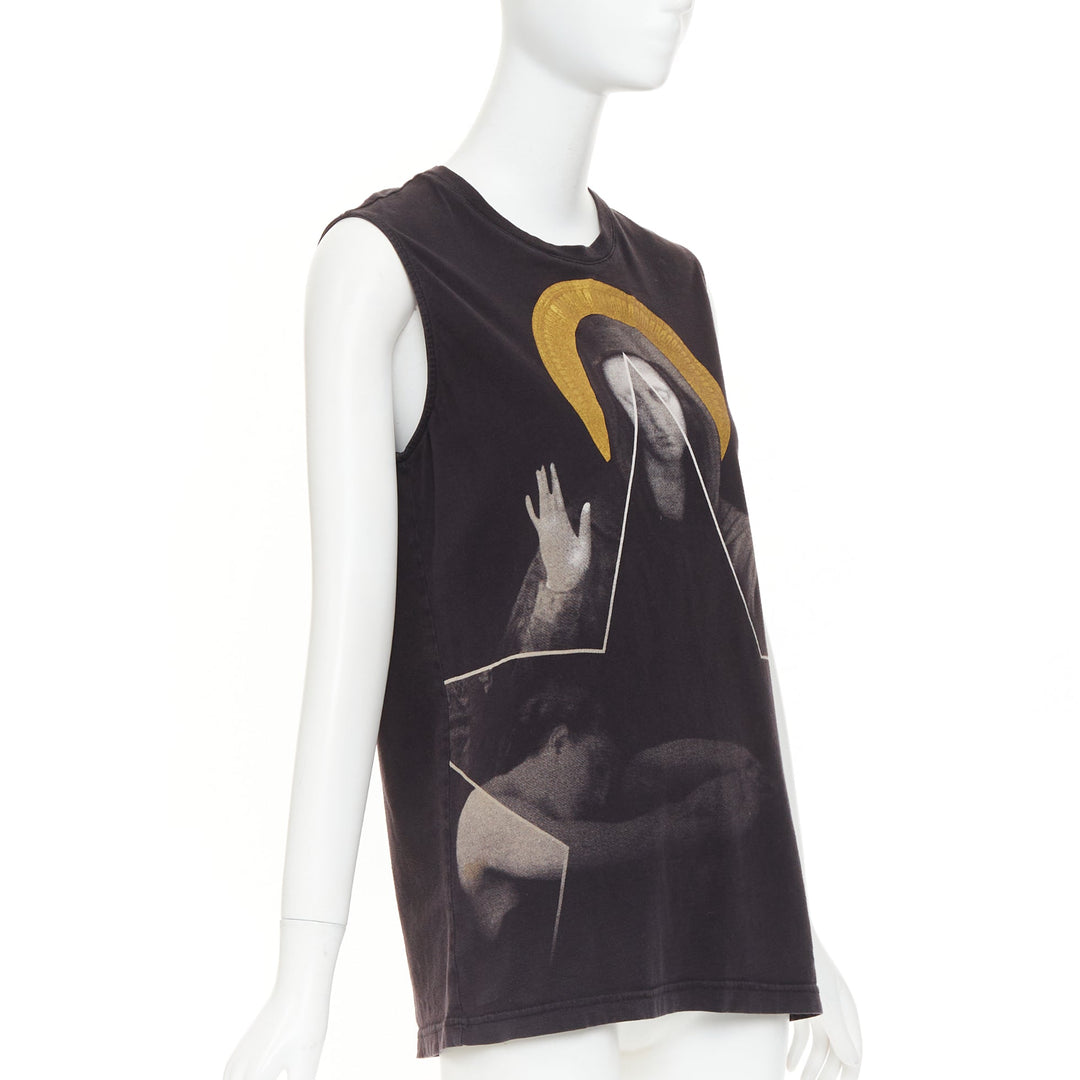 GIVENCHY 2011 Lane Crawford Madonna Graphic foil print cotton muscle tank top S